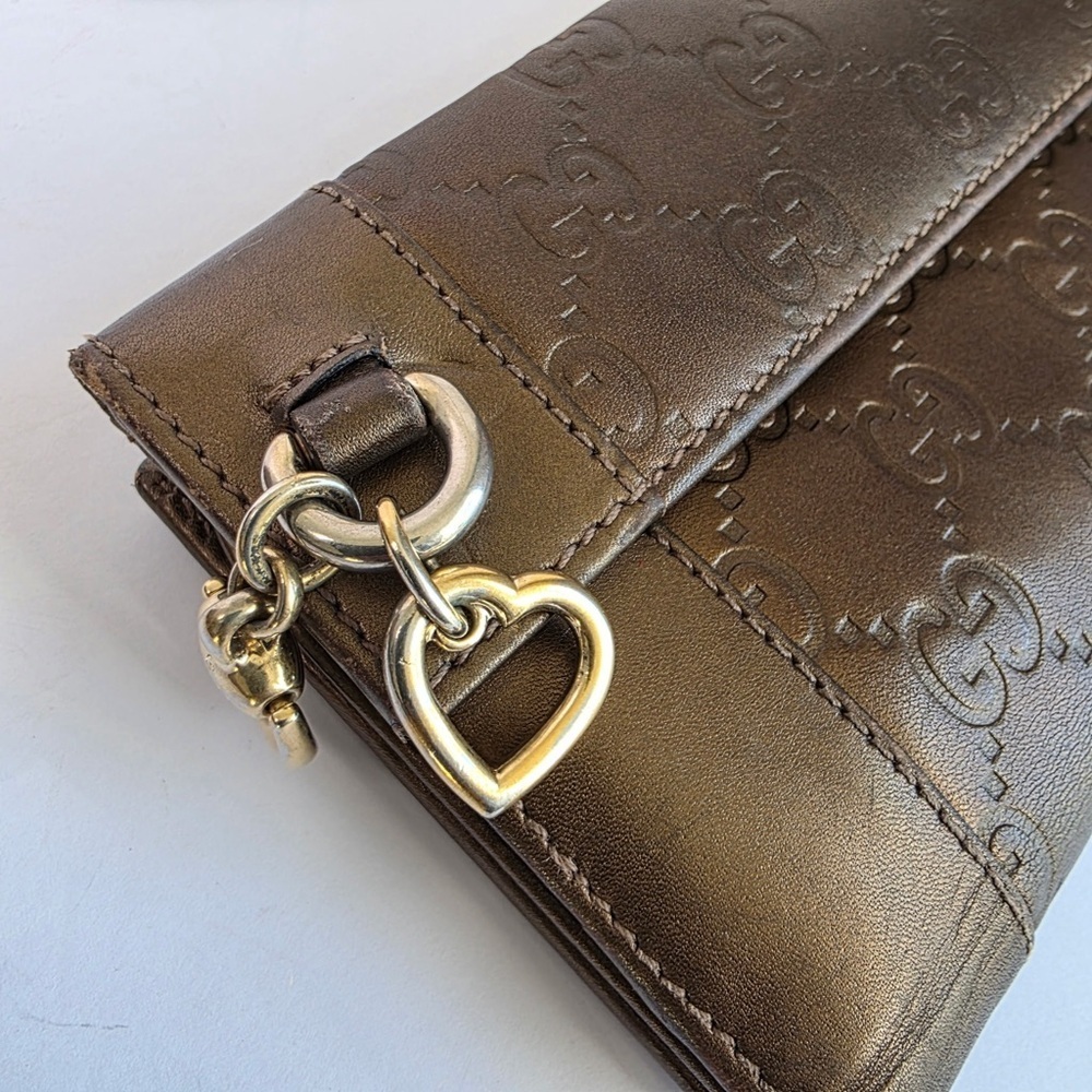 Gucci Embossed Brown Leather Wallet - Picture 2 of 9